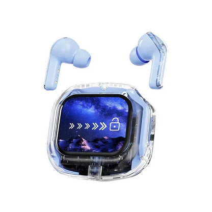 MG6 Transparent LCD Color Screen Wireless Bluetooth Headset Smart Touch Screen Transparent Exquisite Battery Compartment Long Endurance Noise Reduction