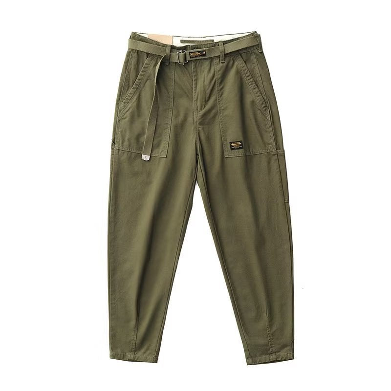 Casual Solid Color Lazy Youth Popularity Overalls Fashionable Trendy Gray Green