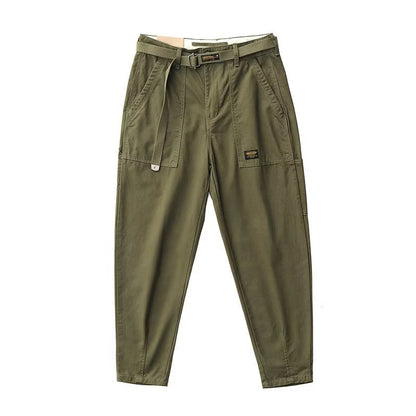 Casual Solid Color Lazy Youth Popularity Overalls Fashionable Trendy Gray Green